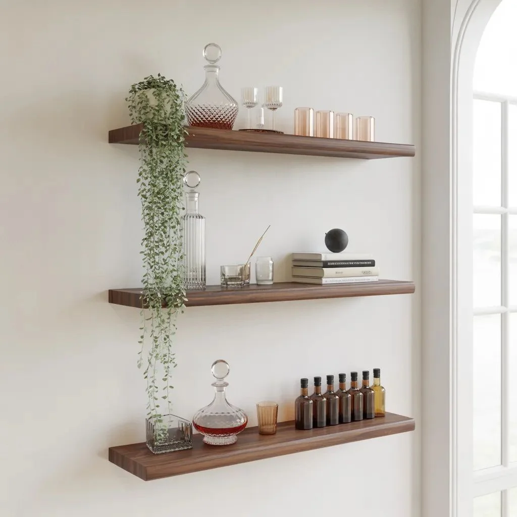 Floating Shelf Bar Maximum Storage, Minimum Footprint