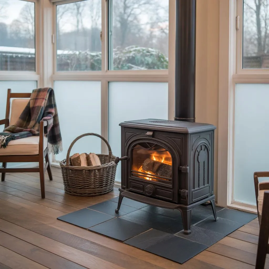 Freestanding Sunroom Fireplace Ideas