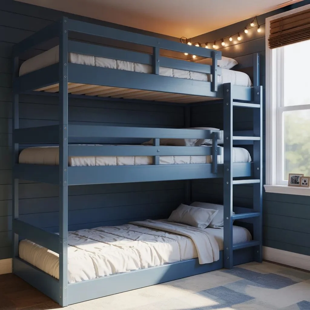 L-Shaped Triple Bunk Bed Designs