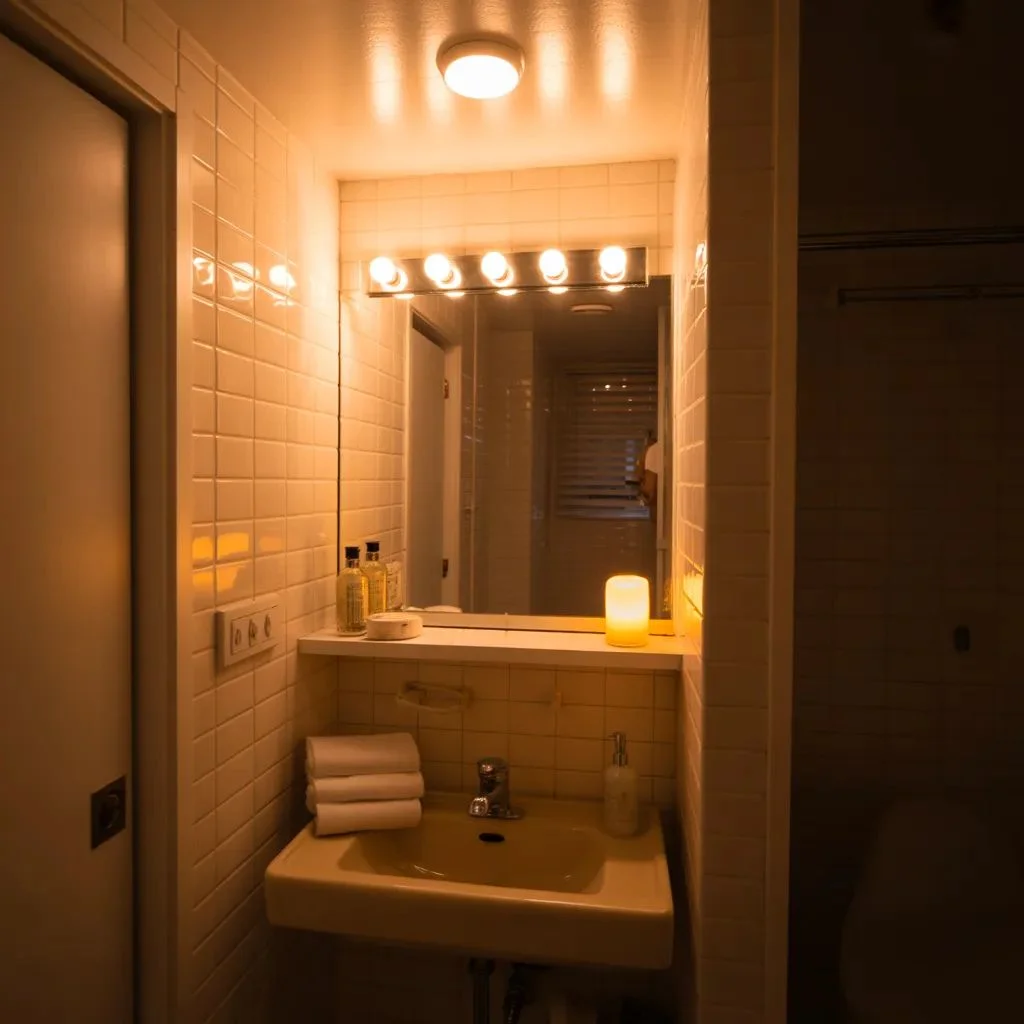 Lighting Ideas That Open Up a Tiny Bathroom