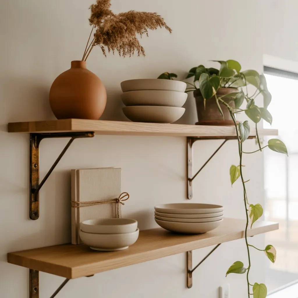 Open Shelving Done Right in an Organic Modern Kitchen