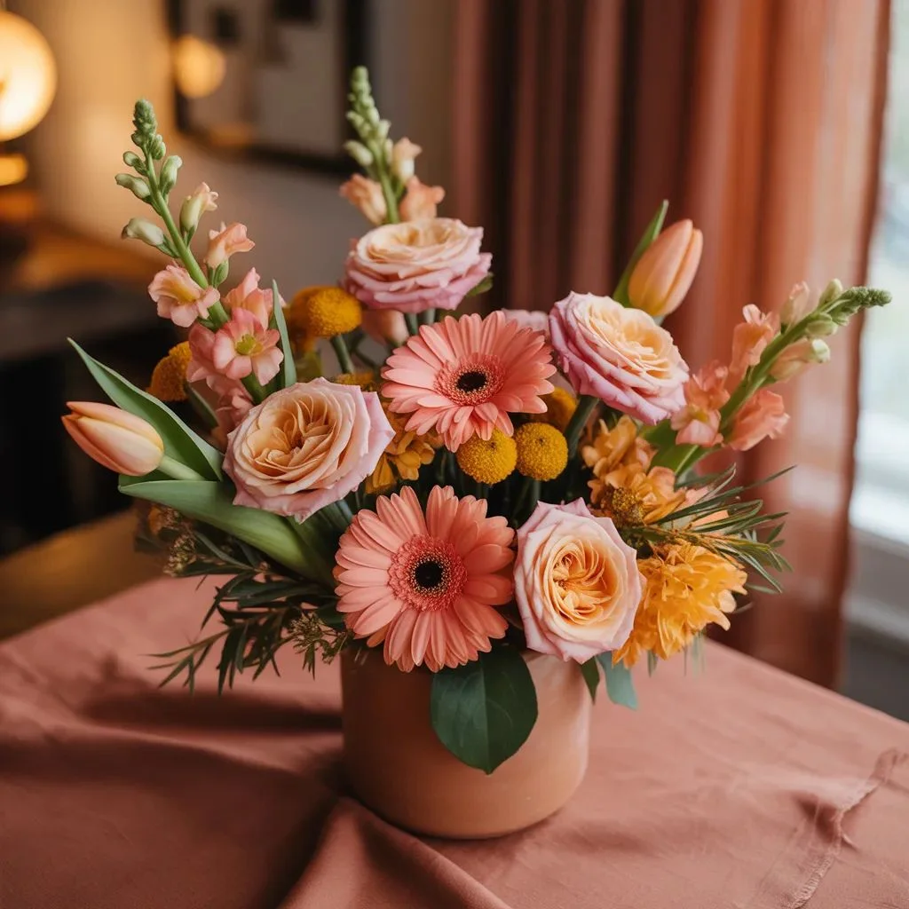 Peach & Coral Sunset Bouquet