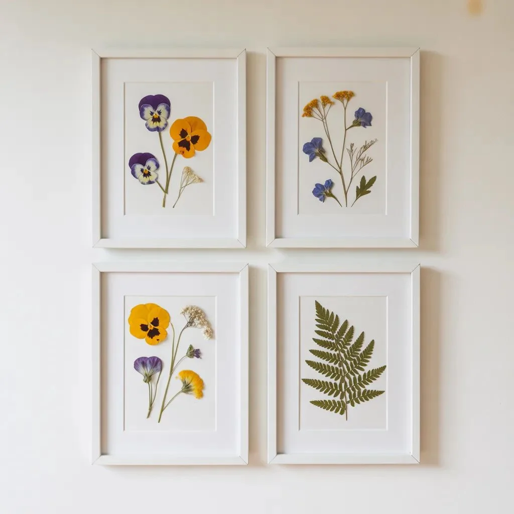 Pressed Flower Art Summer Preserved in a Frame