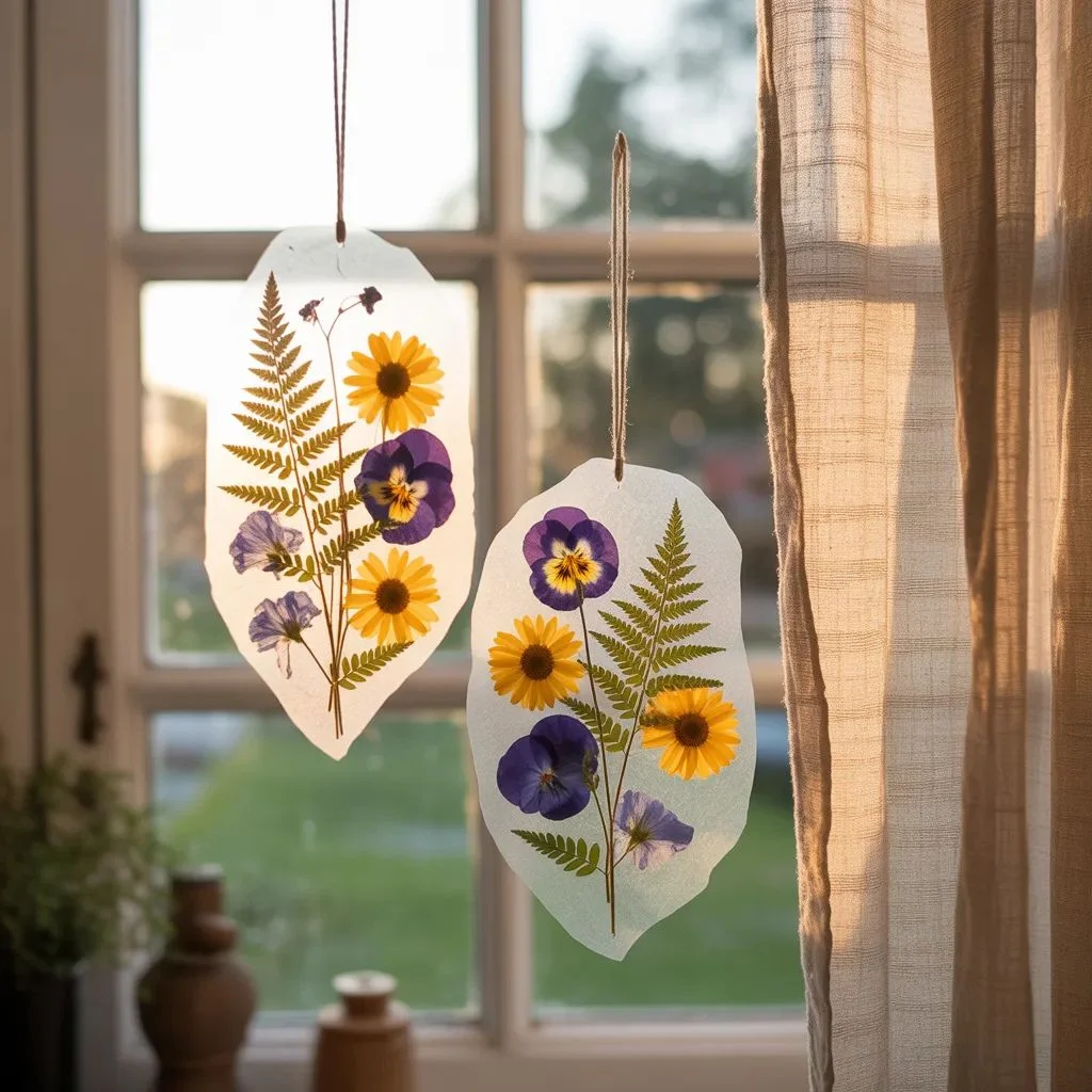 Pressed Flower Suncatchers