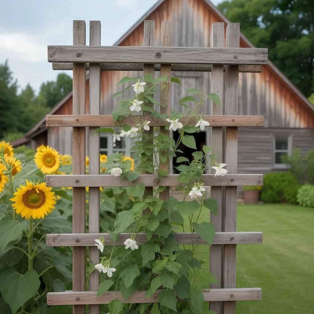 Reclaimed Wood Trellis for a Rustic, Farmhouse Look