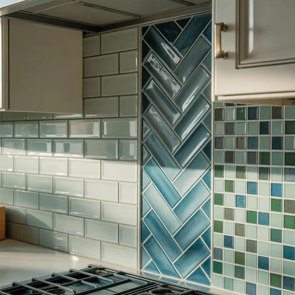 Sea Glass Backsplash Styles and Layouts