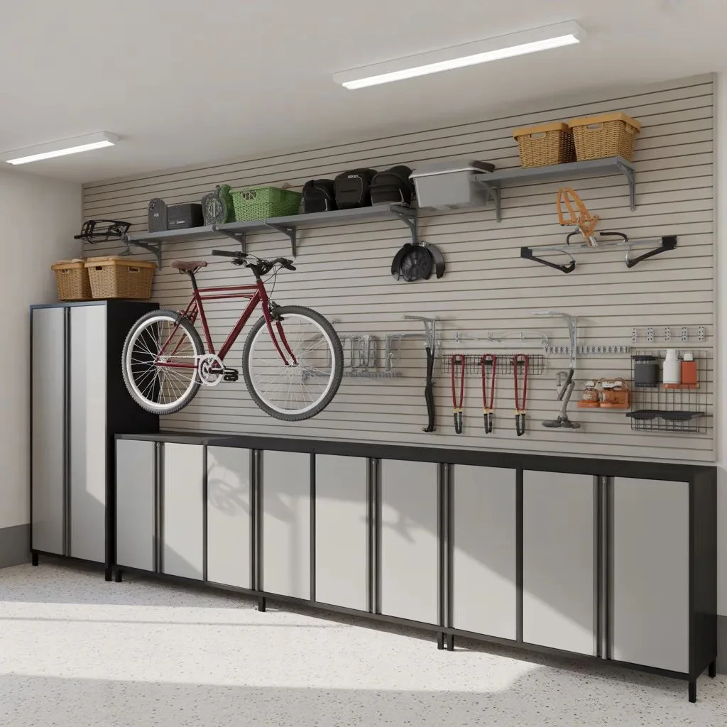 Slatwall Panels The Perfect Partner for Garage Cabinets