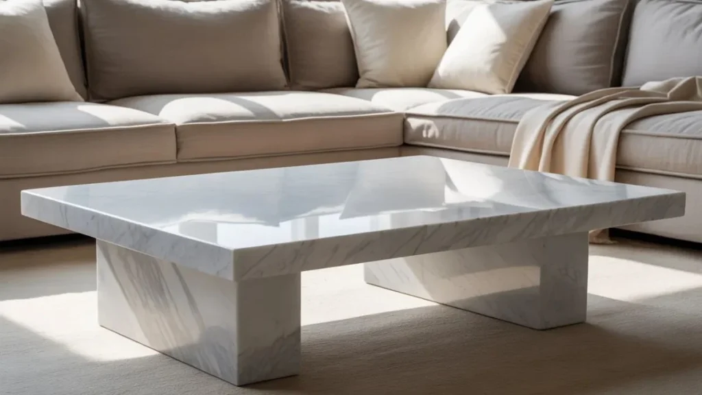 Solid Block Plinth Marble Coffee Tables Where Sculpture Meets Function