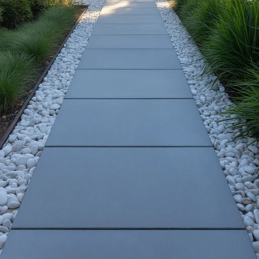 Solid Color Concrete Walkway Ideas