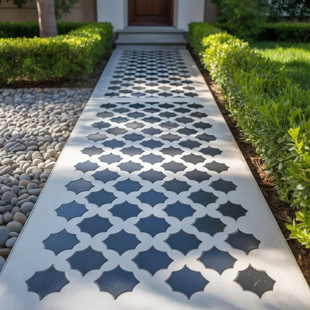 Stencil Art for Concrete Walkways