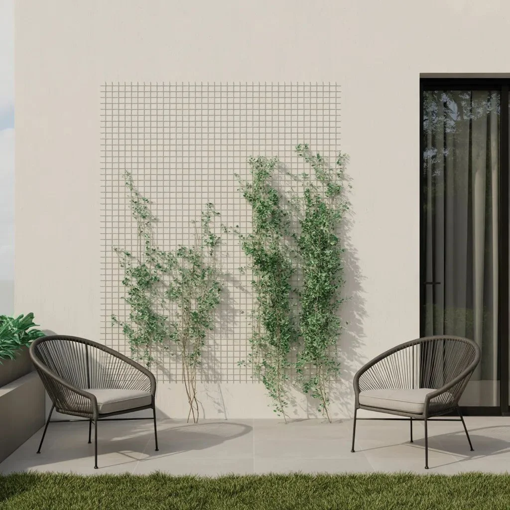 Wire Grid Trellis for a Minimalist Modern Look