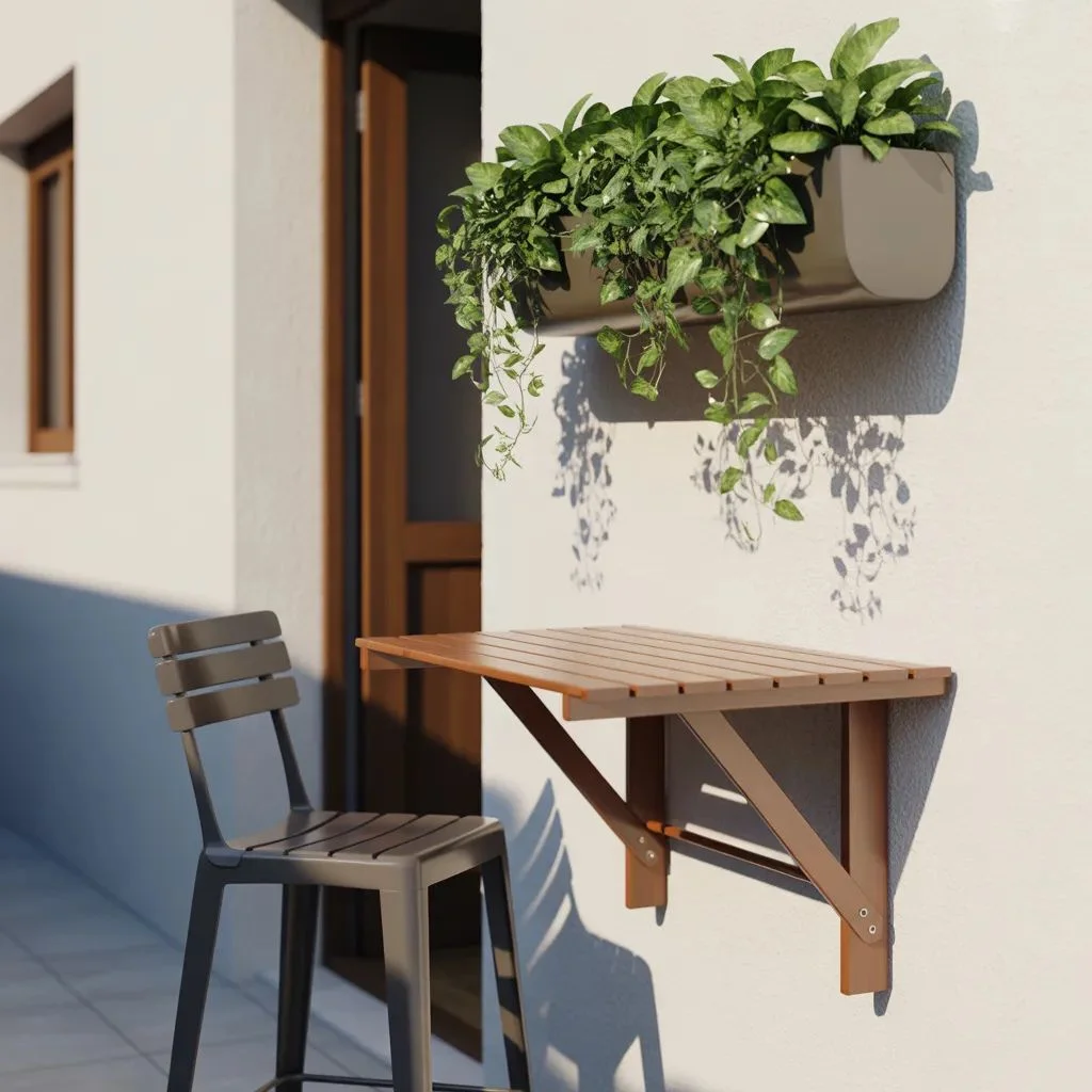 Add a Wall-Mounted Table for Ultra-Small Patios