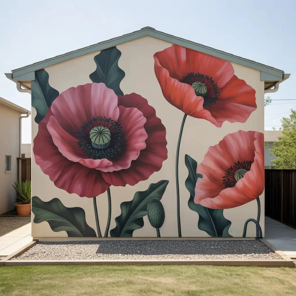 Bare Exterior Wall Murals From Concrete to Brick
