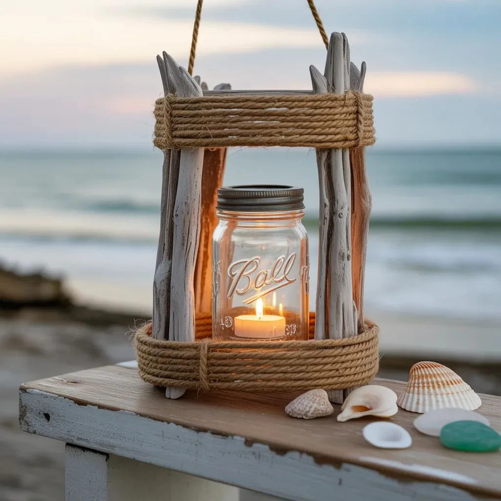 Beachy Driftwood Lantern