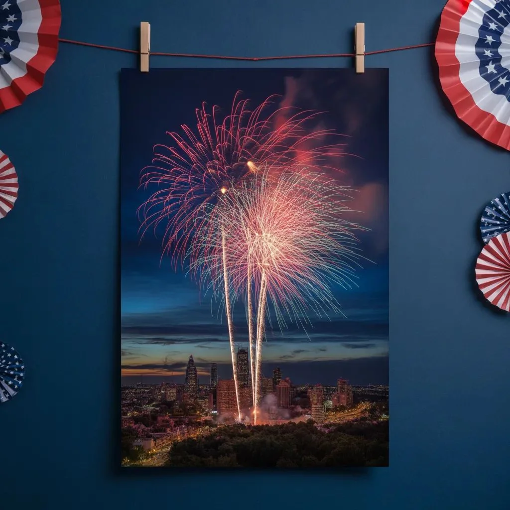 Bold and Maximalist Fireworks Poster Ideas