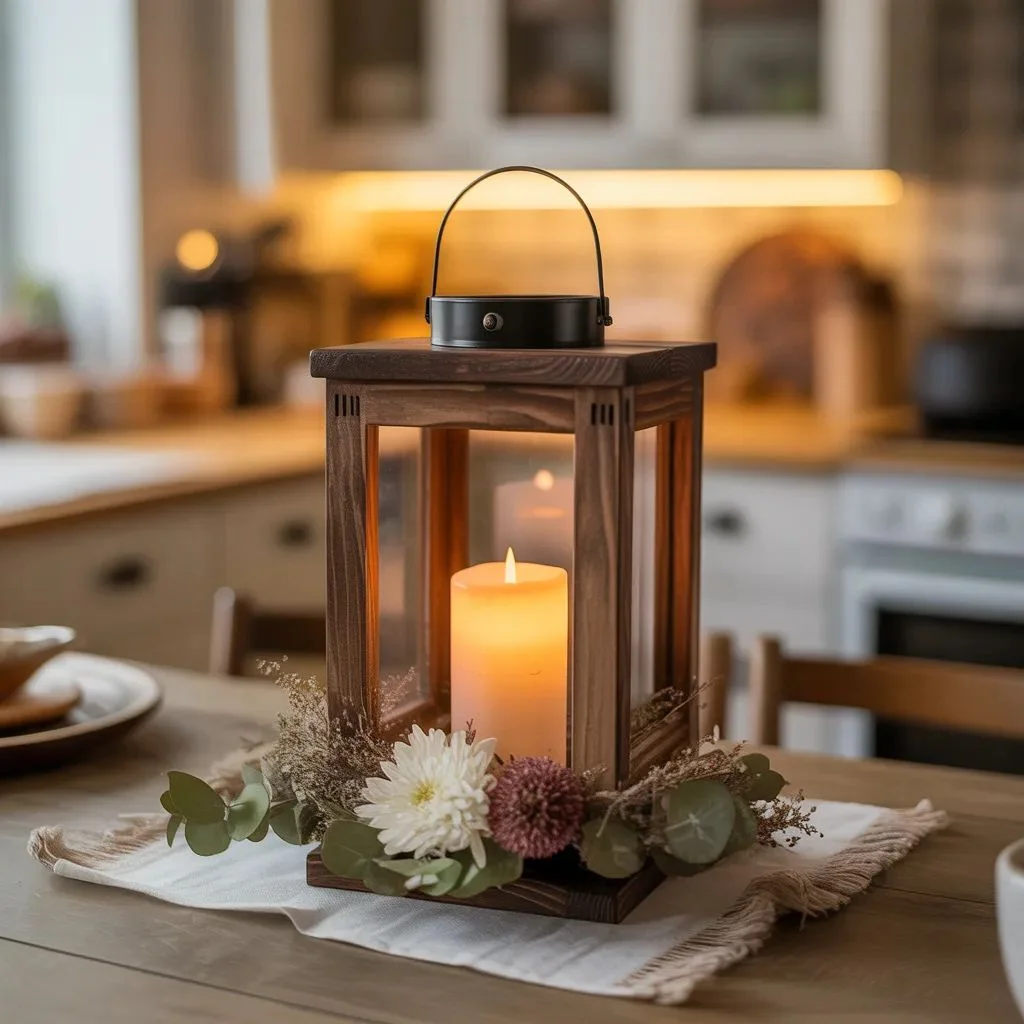 Classic Farmhouse Wood Frame Lantern