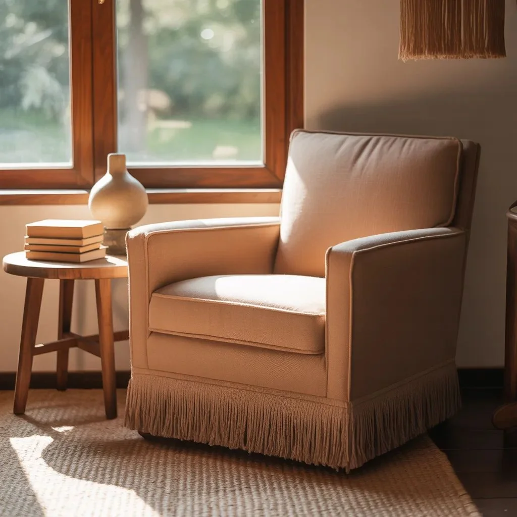 Fringe-Trimmed Reading Chair