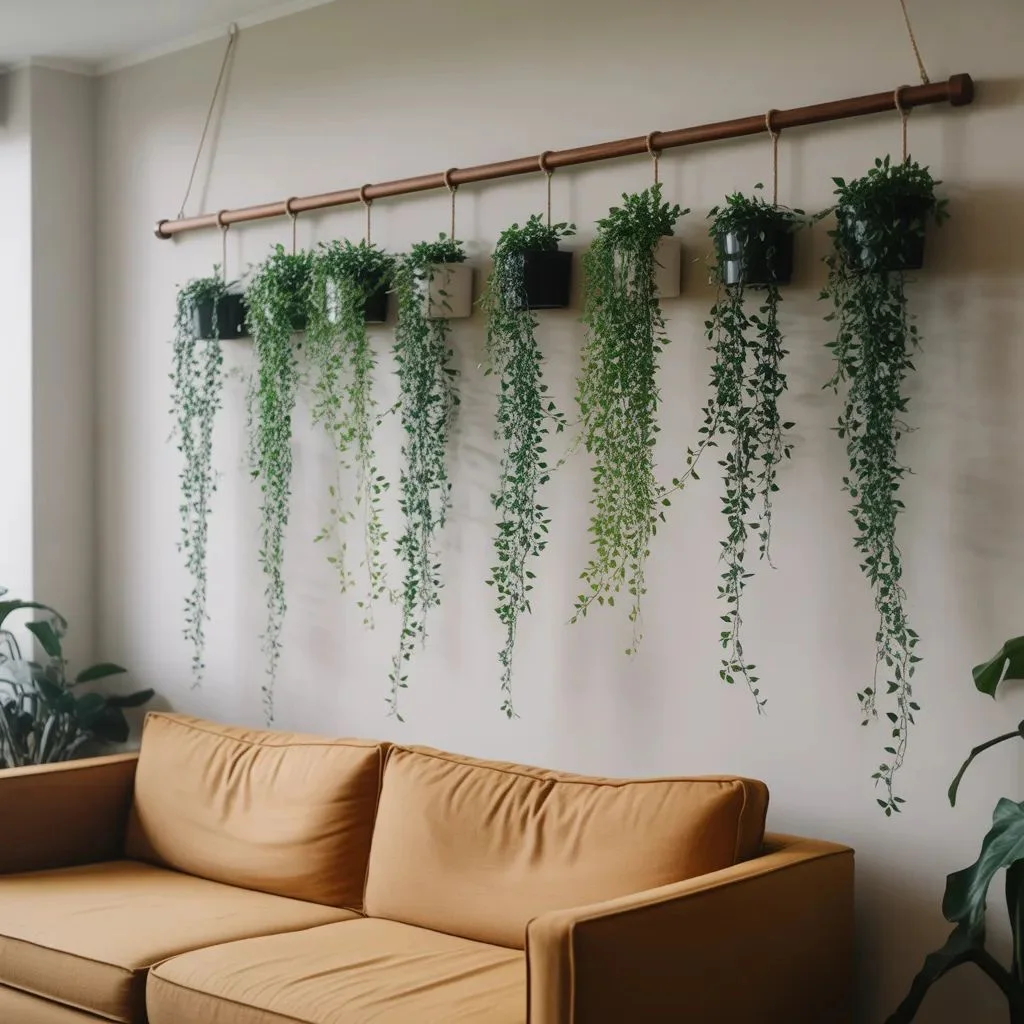 Hanging Pothos Vine Wall Display