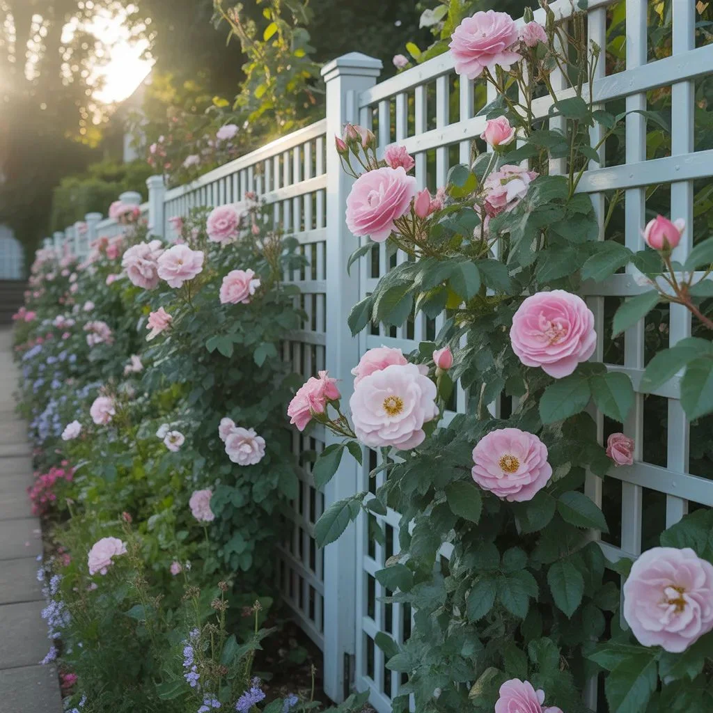 Lattice Fence With Climbing Plants