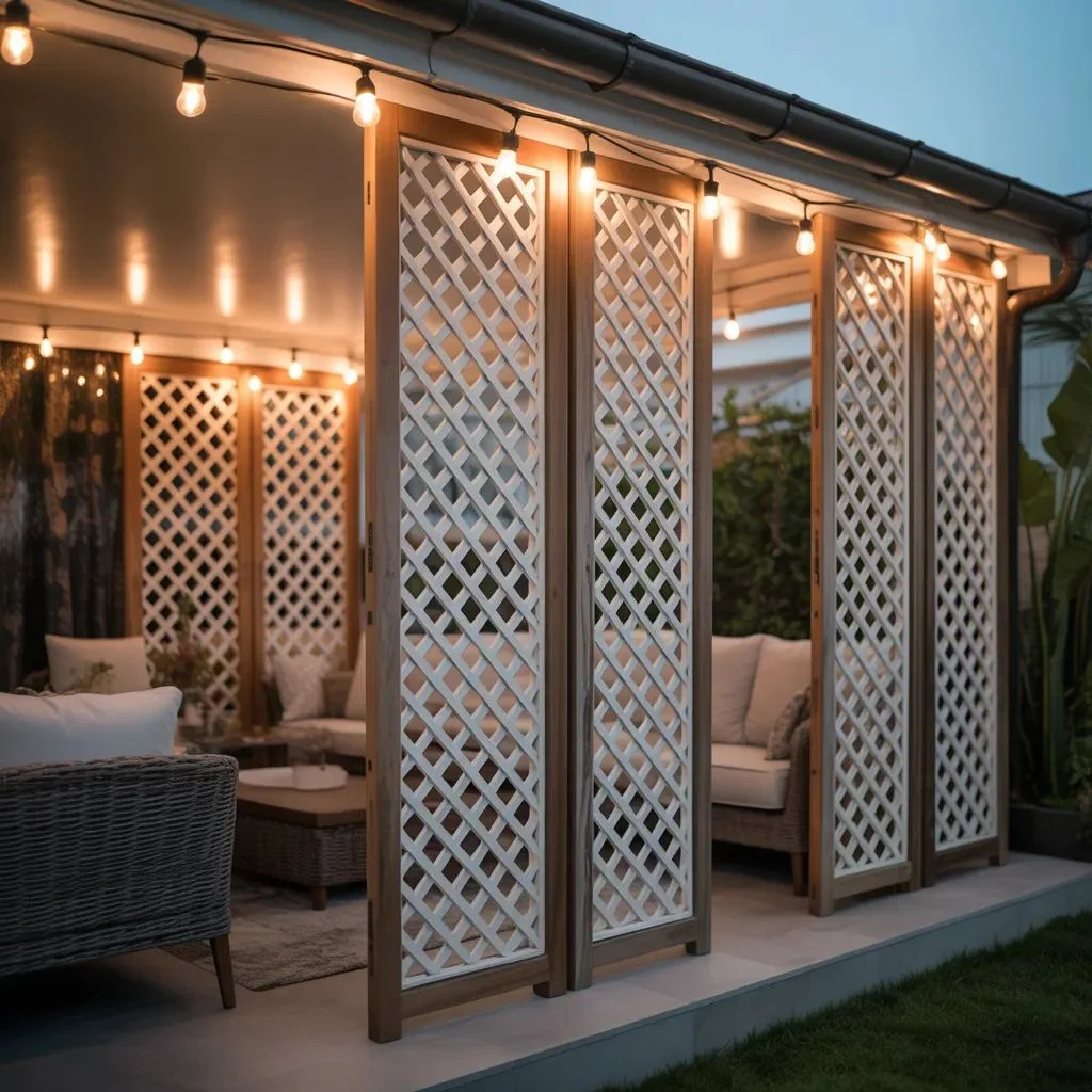Lattice Room Divider for Covered Patios