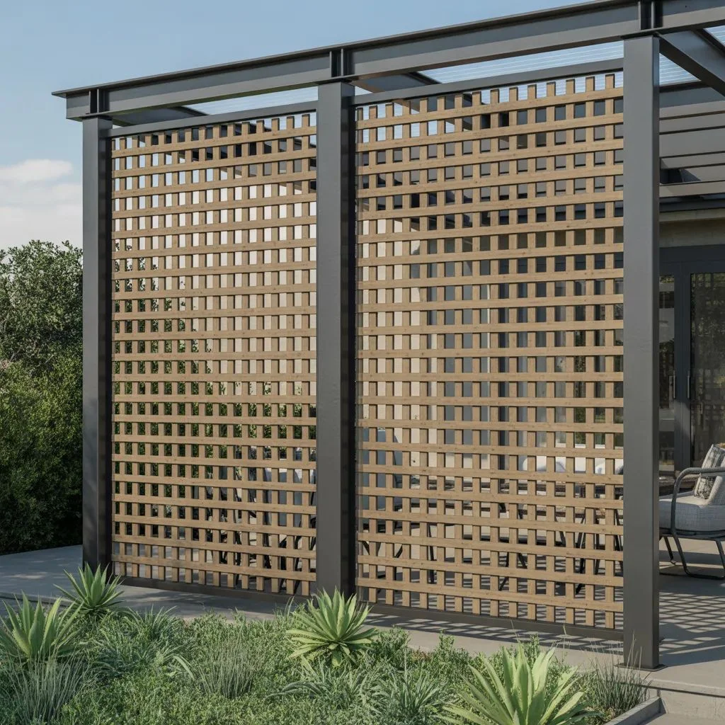 Lattice on a Metal Frame for Sleek Outdoor Spaces