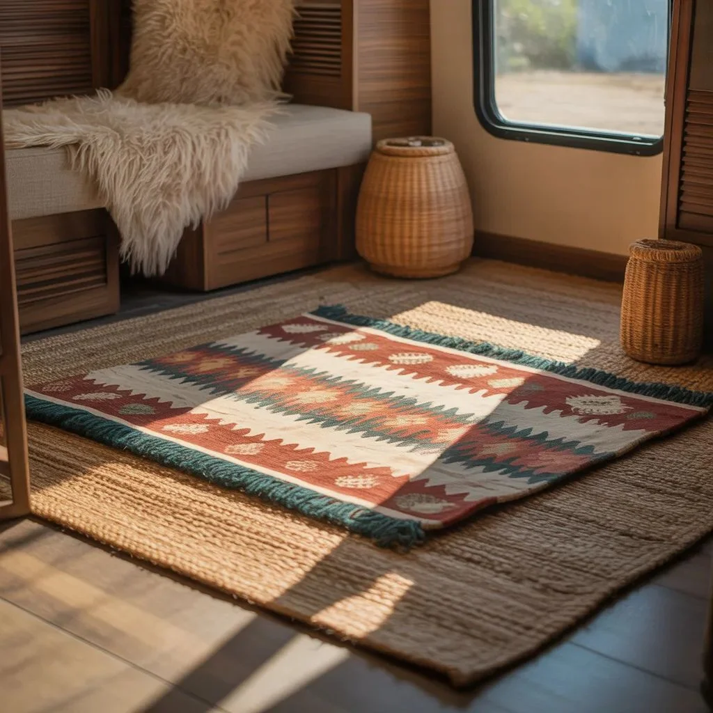 Layered Rugs and Floor Coverings