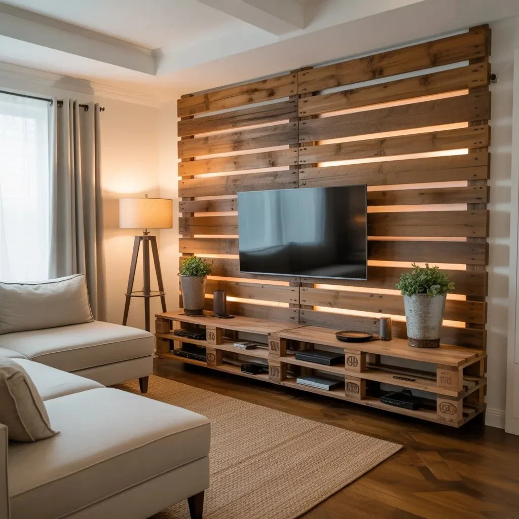 Living Room Pallet Wall Projects