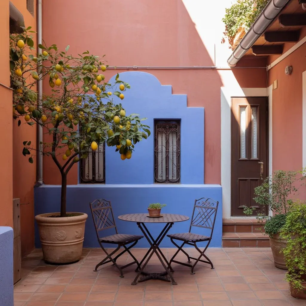 Mediterranean-Inspired Small Urban Courtyard Ideas