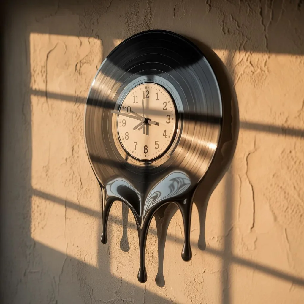 Melted Vinyl Record Clock