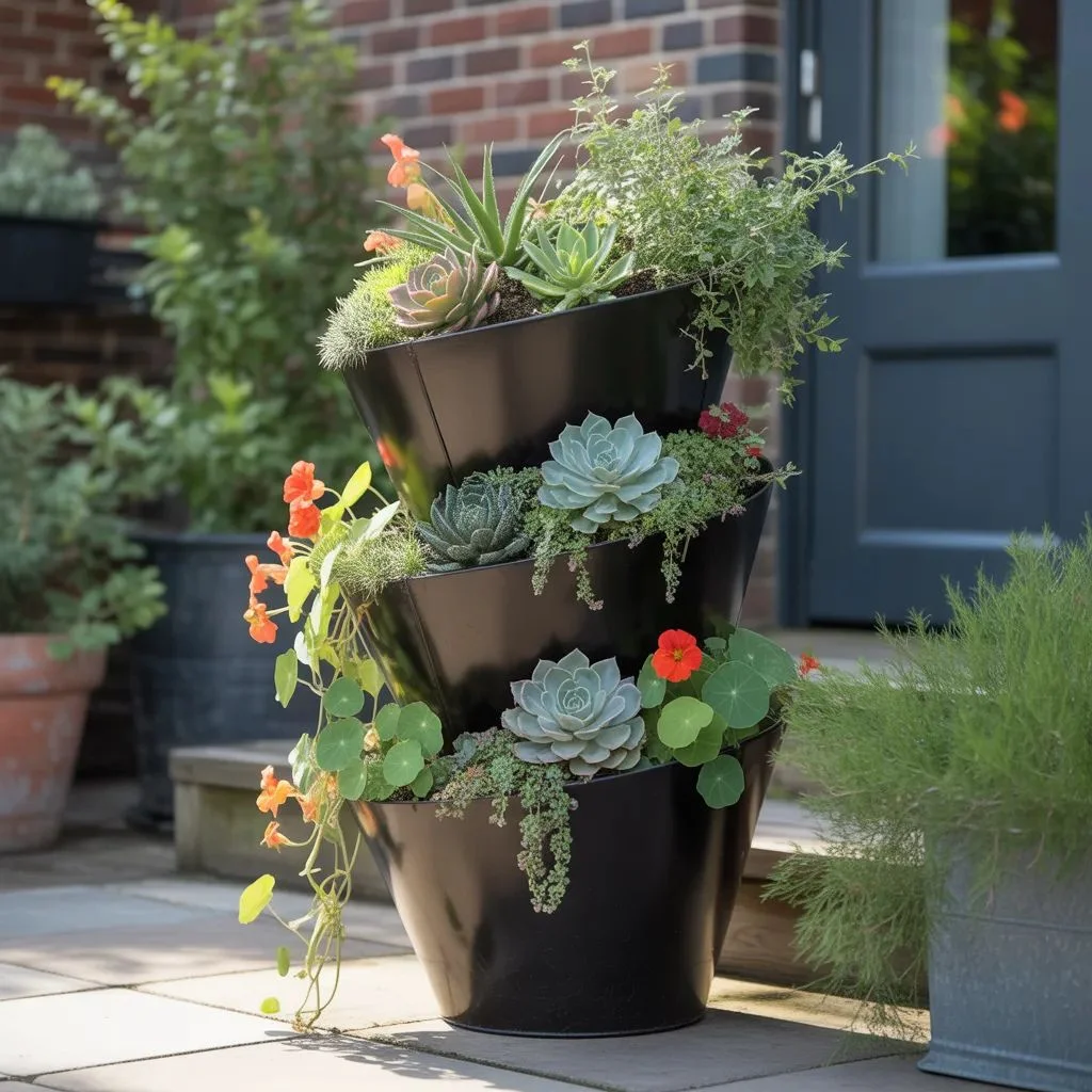Metal Planters and Vertical Garden Structures