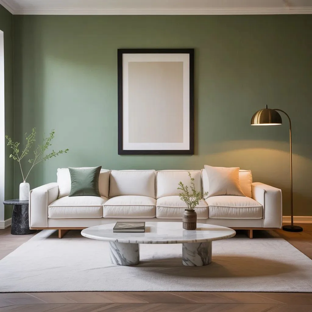 Modern Sage Green Living Room