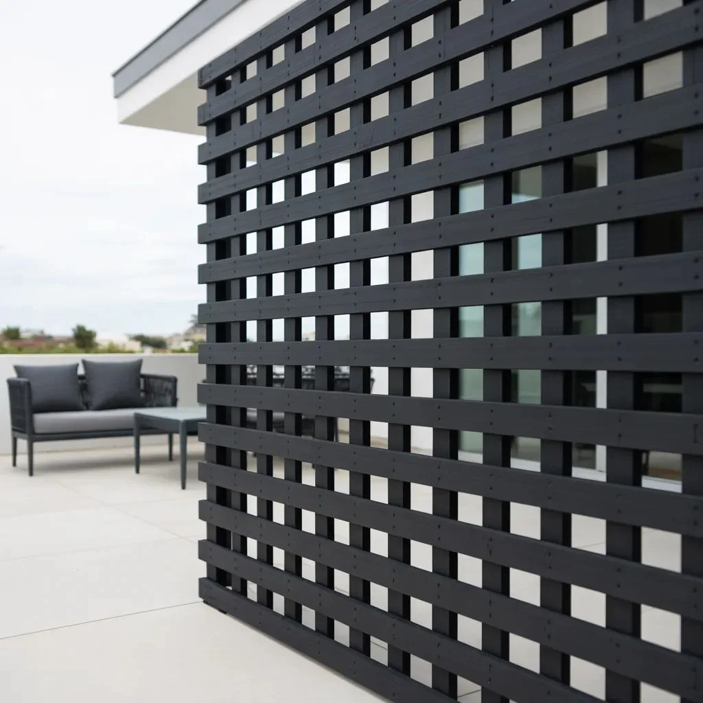 Painted Black Lattice for a Modern Look