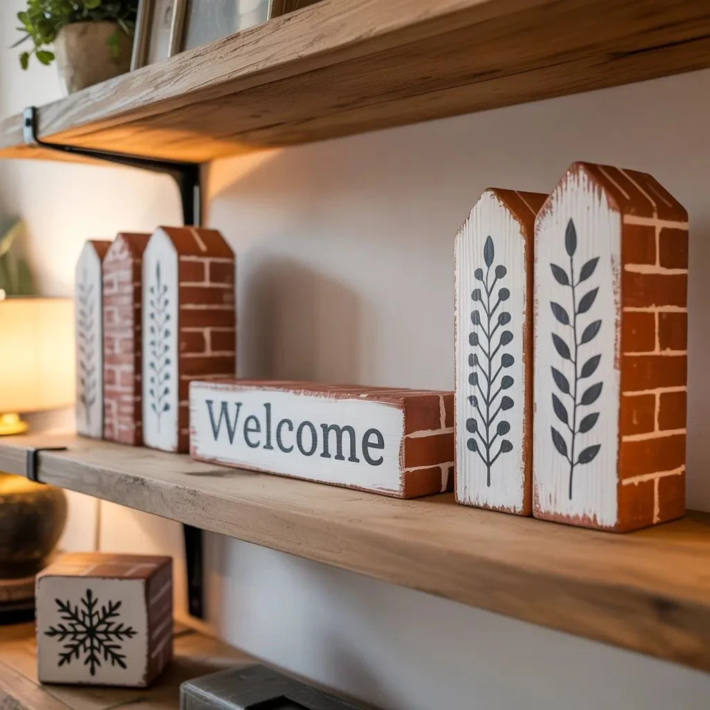 Painted Bricks Crafts for Indoor Home Décor