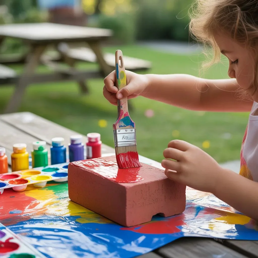 Painted Bricks Crafts for Kids