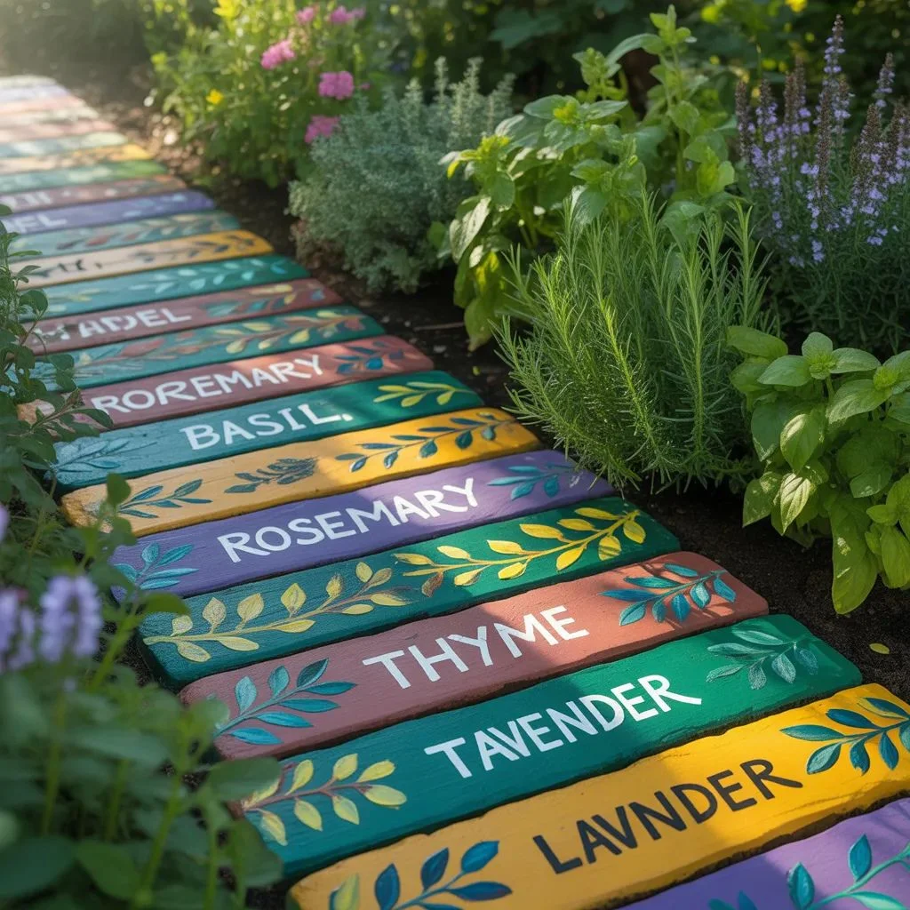 Painted Bricks Crafts for the Garden