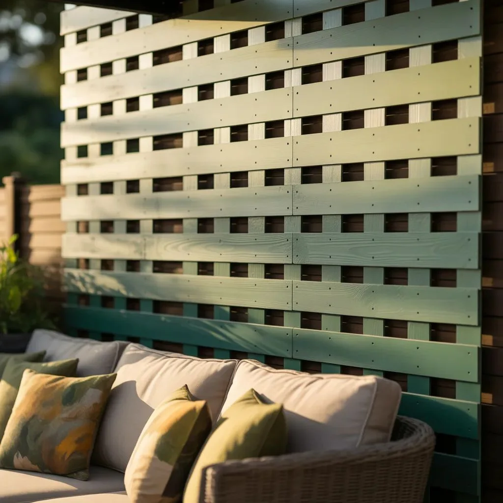 Painted Ombre Lattice Accent Wall