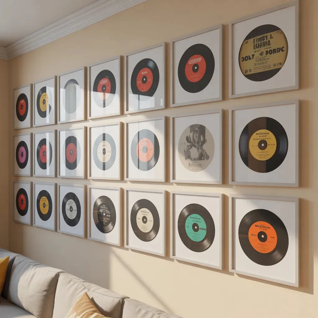 Record Label Print Wall