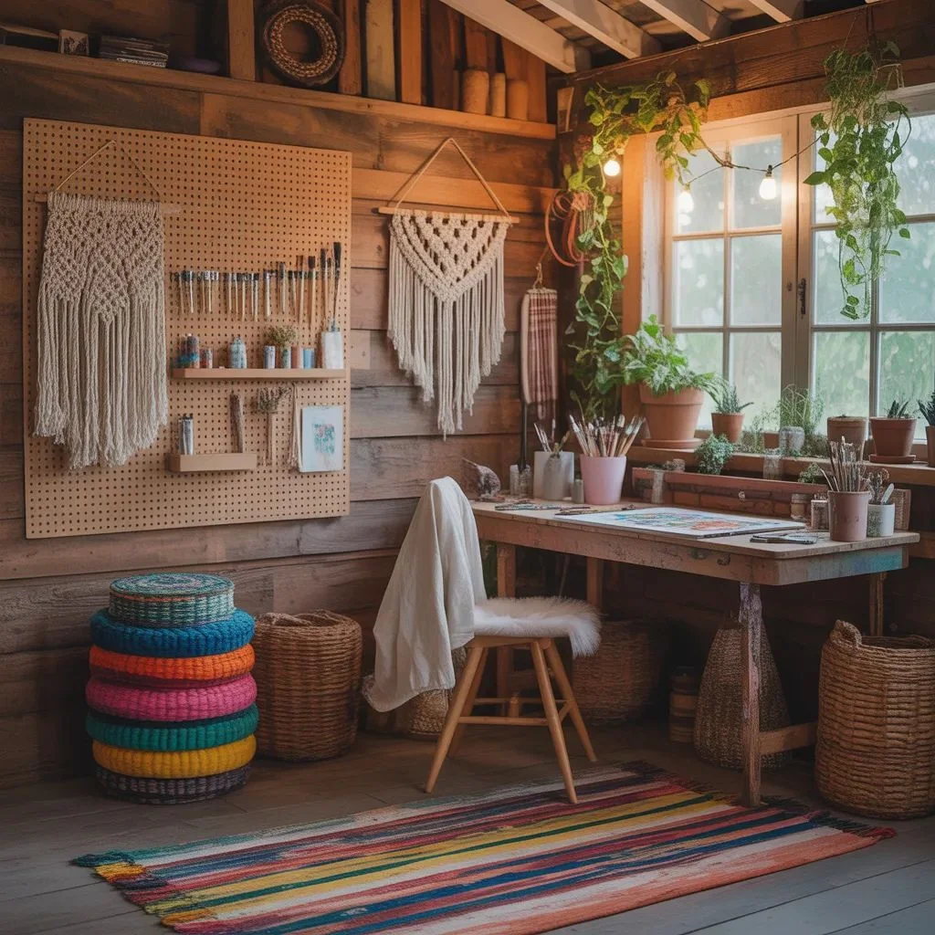 She Shed Interior Idea #2 The Boho Art Studio