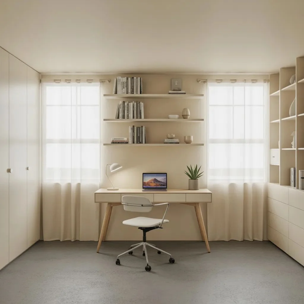 She Shed Interior Idea #3 The Minimalist Home Office