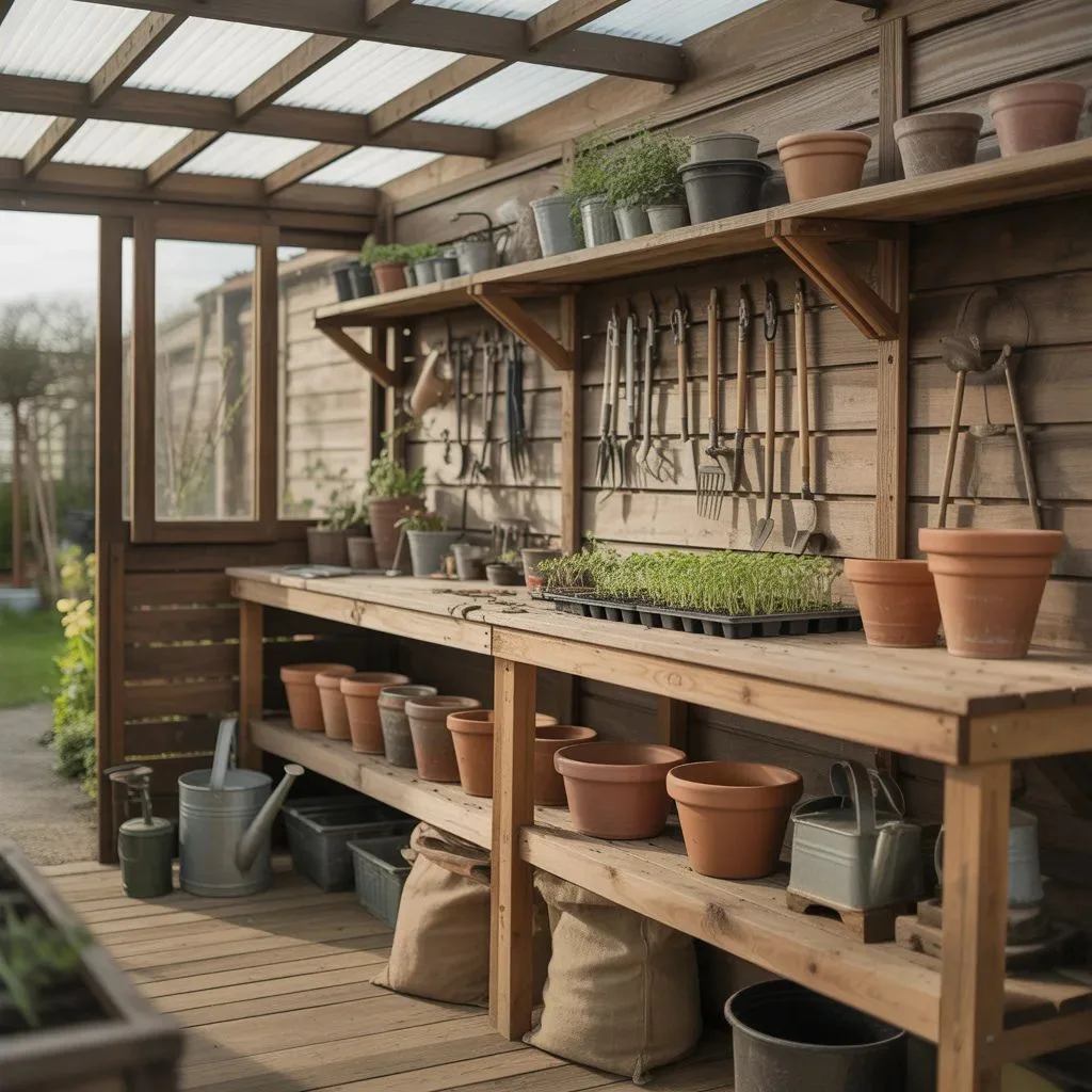 She Shed Interior Idea #4 The Rustic Garden Potting Room