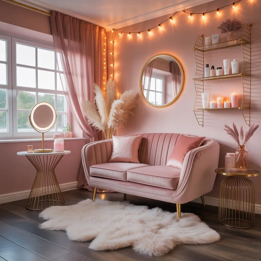 She Shed Interior Idea #5 The Glam Self-Care Sanctuary