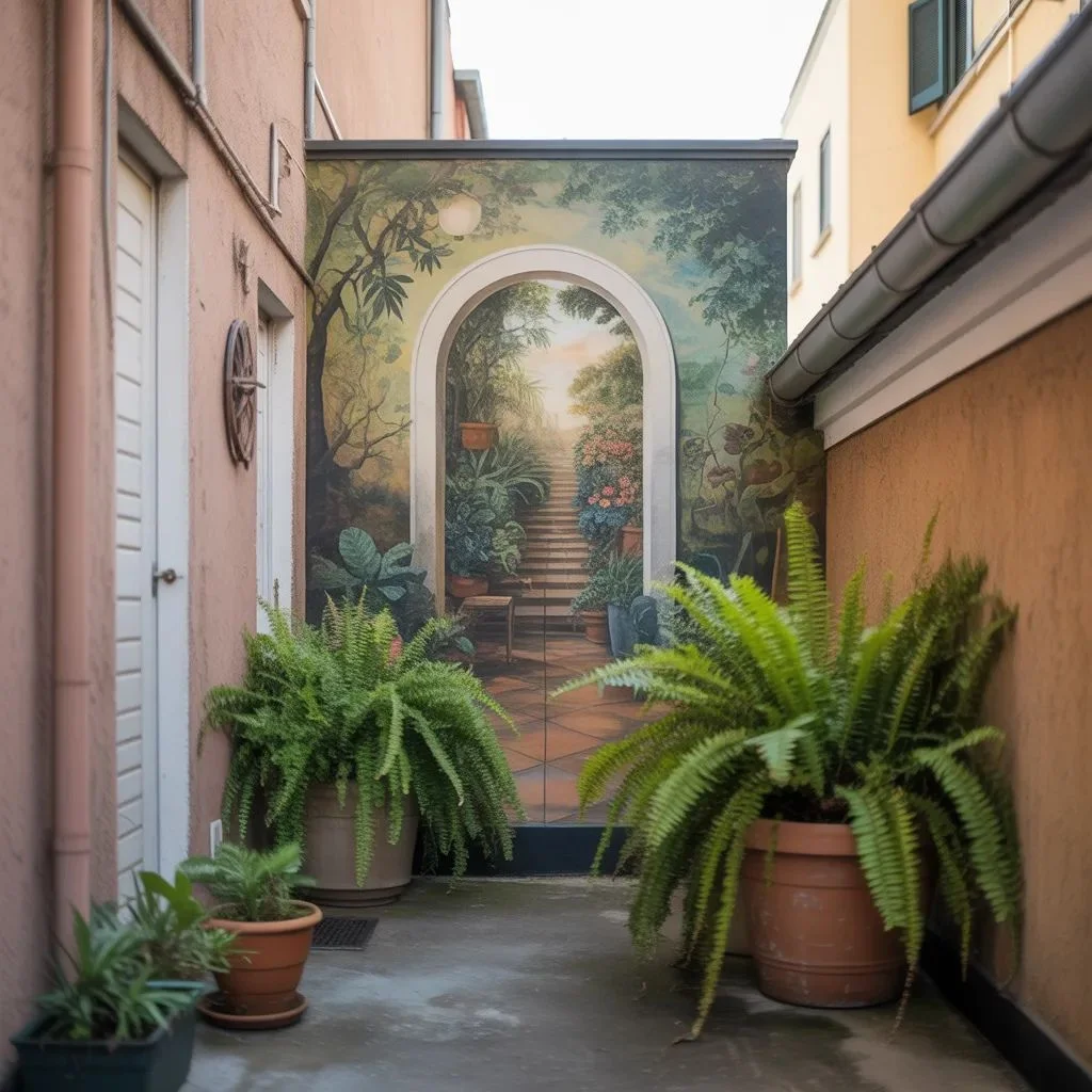 Small Space Backyard Plant Mural Wall Designs That Trick the Eye
