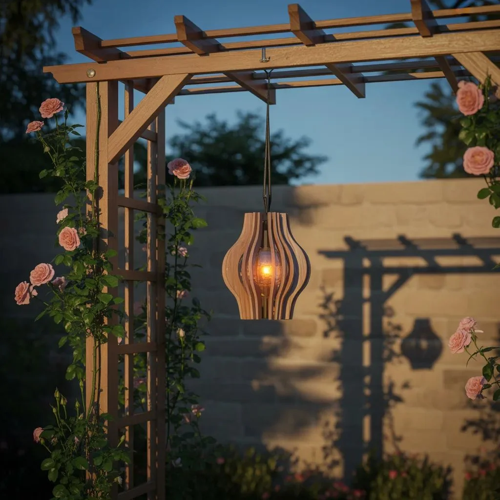 Solar-Powered Outdoor Wood Lantern