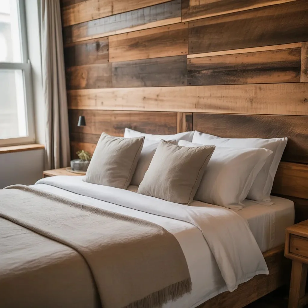 Start With a Reclaimed Wood Headboard