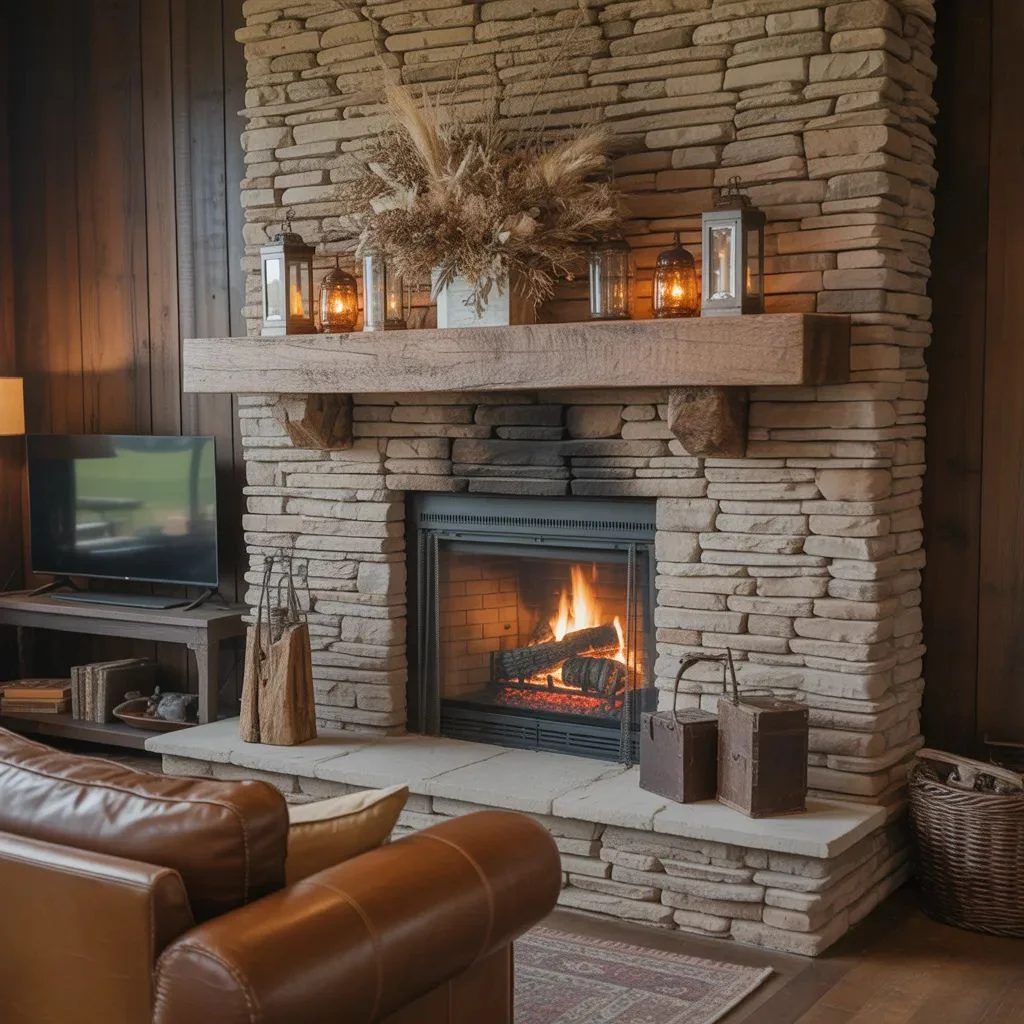 Stone, Brick, and the Statement Fireplace