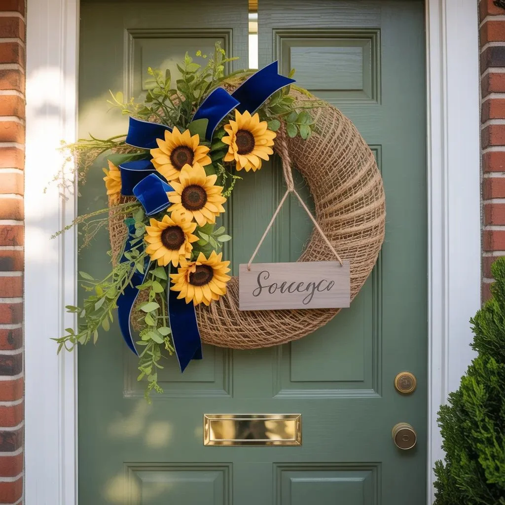 Sunflower and Garden-Theme Deco Mesh Wreaths