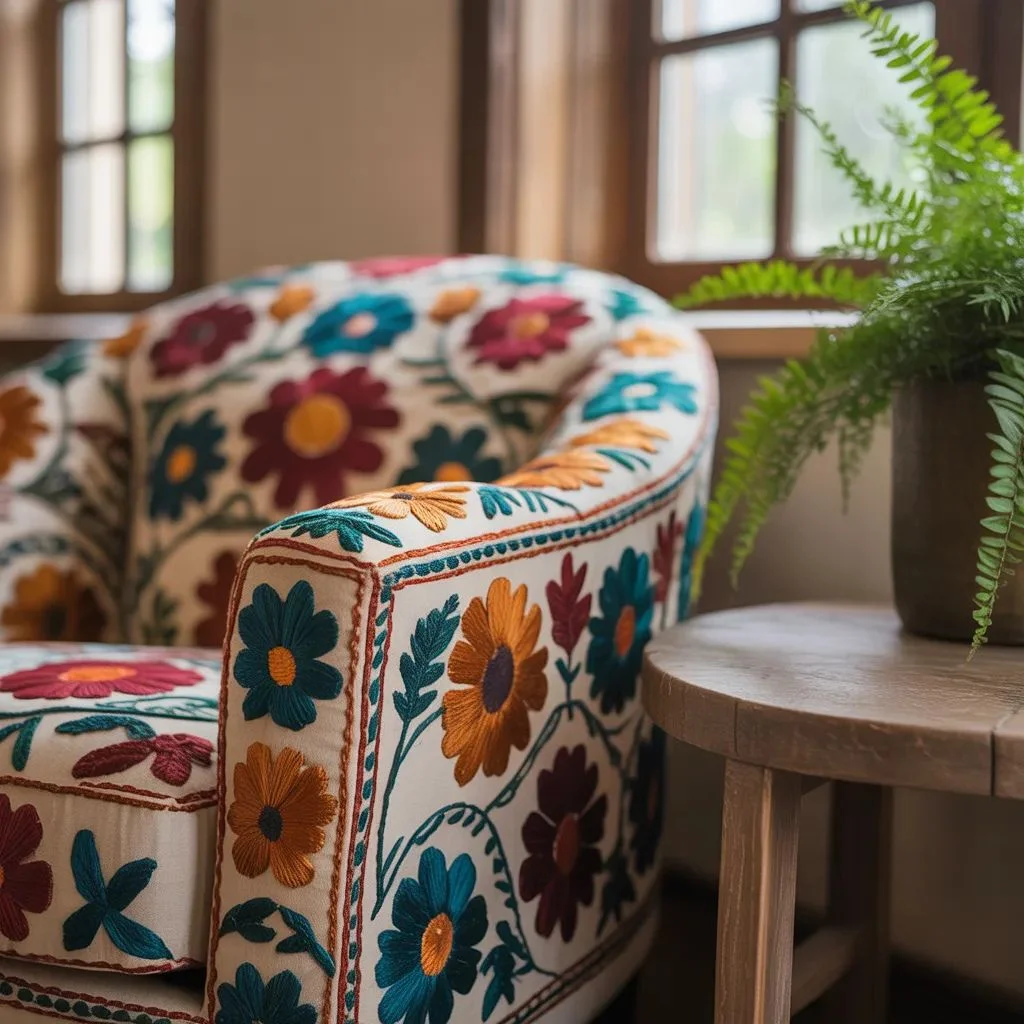 Suzani Fabric Arm Chair