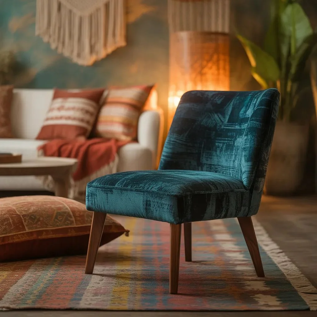 Velvet Jewel-Tone Accent Chair
