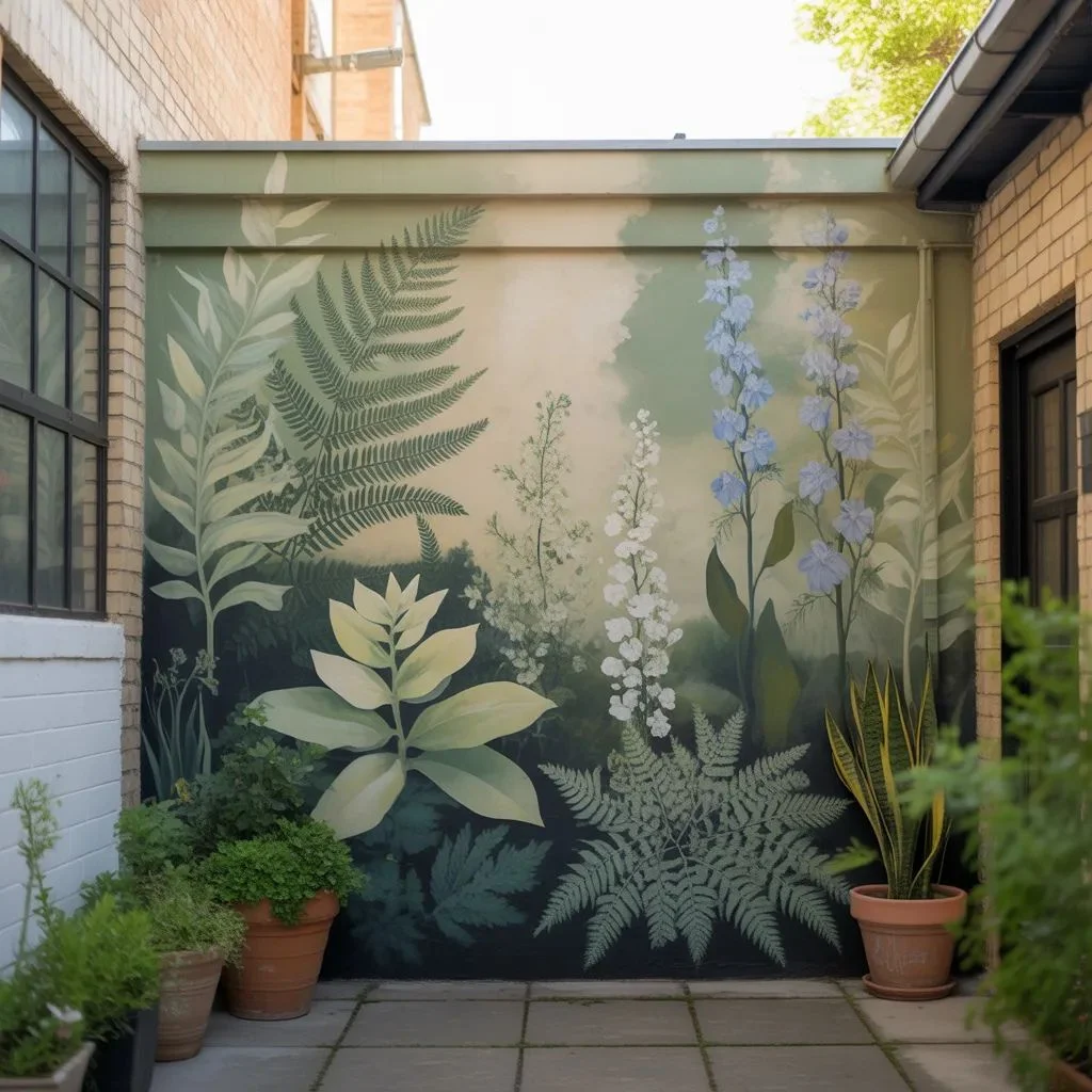 Why a Backyard Plant Mural Wall Works in Any Size Space