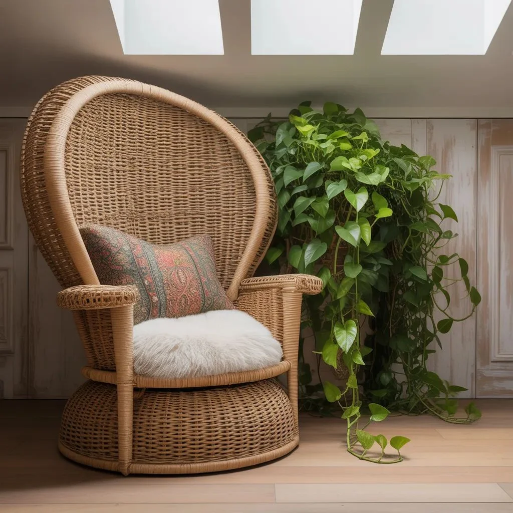 Wicker Peacock Chair